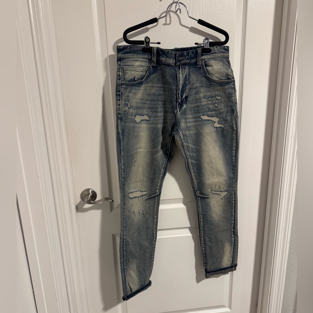 Distressed Blue Jeans for Men